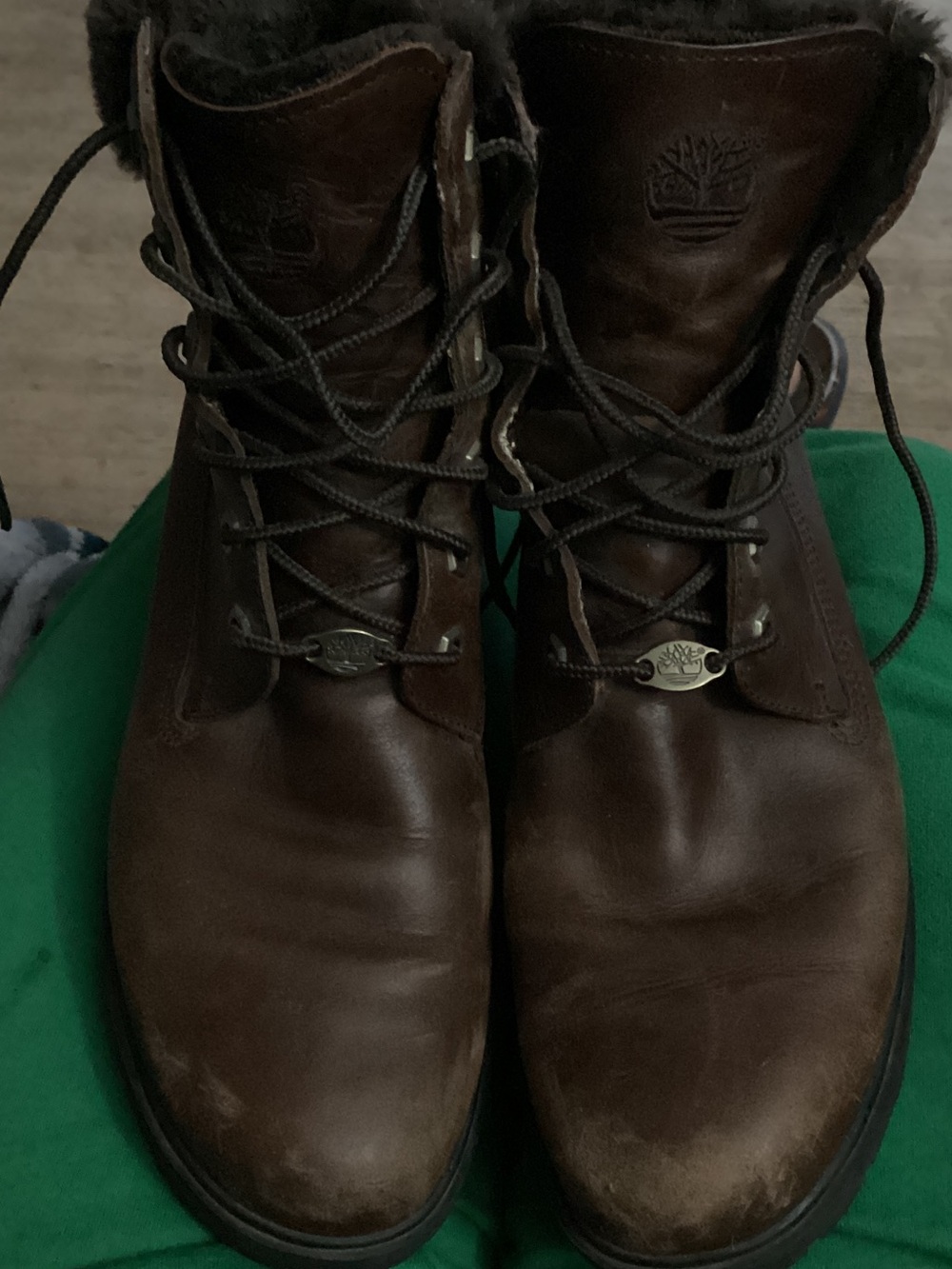 Timberland Dark Brown Leather Lace-Up Boots with Branded Hardware